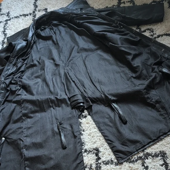 LeatherBiker Trench Coat